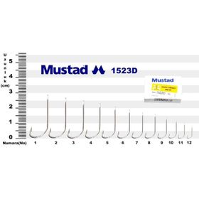Mustad 1523D No:8 100'lü Paket Olta İğnesi