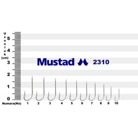 Mustad 2310 No:19 100'lü Paket Olta İğnesi