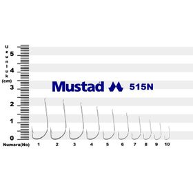 Mustad 515-N No:12 500'lü Paket Olta İğnesi