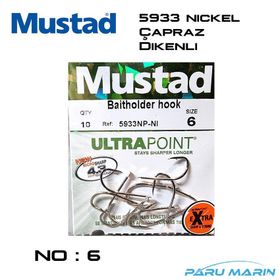 Mustad 5933 NPNI 6 Nikel 10'lu Olta İğnesi