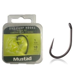 Mustad 60552NP Standart-No:1 - 10'lu Carp XV2 Continental Strong Olta Iğnesi