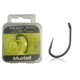 Mustad 60552NP Standart-No:1 - 10'lu Carp XV2 Continental Strong Olta Iğnesi