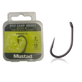 Mustad 60552NP Standart-No:2 - 10'lu Carp XV2 Continental Strong Olta İğnesi