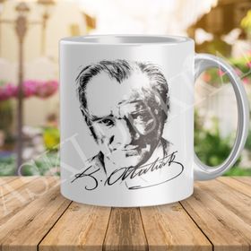 Mustafa Kemal Atatürk - İmzalı Kupa Bardak
