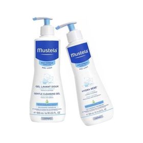 Mustela 500 ml Yenidoğan Saç ve Vücut Şampuanı + 300 ml Hydra Bebek Vücut Losyonu