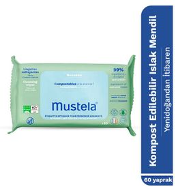 Mustela 60 Yaprak Kompost Edilebilir Islak Mendil