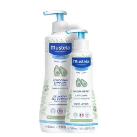 Mustela Gentle Cleansing Gel 500 ml Yenidoğan Şampuan + Mustela Hydra Bebe 300 ml Body Lotion
