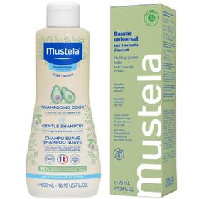 Mustela Gentle Papatya Özlü 500 ml Bebek Şampuanı ve 200 ml Banyo Köpüğü
