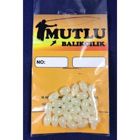 Mutlu 25'li Paket 5x8 mm Fosforlu Elips Boncuk