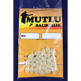 Mutlu 25'li Paket 5x8 mm Fosforlu Elips Boncuk