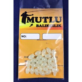 Mutlu 25'li Paket 5x8 mm Fosforlu Elips Boncuk