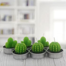Mutlu Adım Kaktüs Tealight 6 Adet Mum