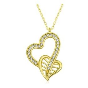 Mutlu Gold Birleşmiş Kalpler Kadın Gümüş Kolye