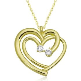 Mutlu Gold Birleşmiş Kalpler Kadın Gümüş Kolye