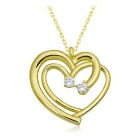 Mutlu Gold Birleşmiş Kalpler Kadın Gümüş Kolye