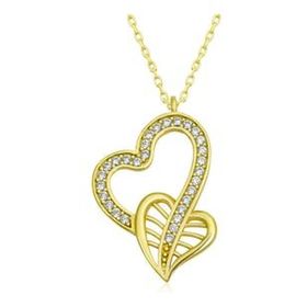 Mutlu Gold Birleşmiş Kalpler Kadın Gümüş Kolye