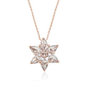 Mutlu Gümüş Rose Beyaz Lotus Çiçeği Kolye