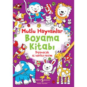 Mutlu Hayvanlar Boyama Kitabı - İş Bankası Kültür Yayınları