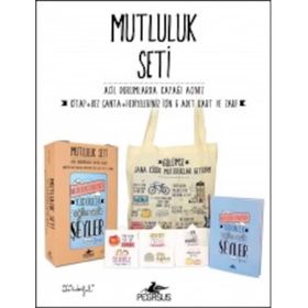Mutluluk Seti; Kitap Bez Çanta 6 adet Kart Zarf