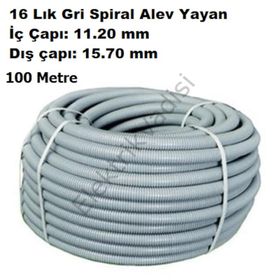 Mutlusan 16'lık Halojen Free Gri Alev Yayan 100 mt Spiral Boru