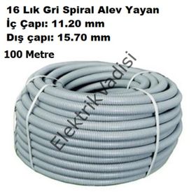 Mutlusan 16'lık Halojen Free Gri Alev Yayan 100 mt Spiral Boru