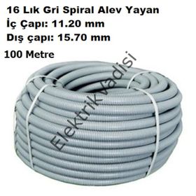 Mutlusan 16'lık Halojen Free Gri Alev Yayan 100 mt Spiral Boru