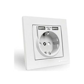 Mutlusan 2 USB Portlu Sıva Altı Topraklı Priz