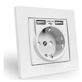 Mutlusan 2 USB Portlu Sıva Altı Topraklı Priz
