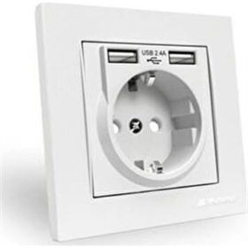 Mutlusan 2 USB Portlu Sıva Altı Topraklı Priz