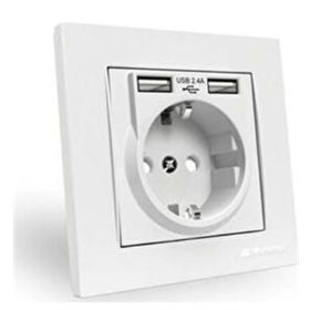 Mutlusan 2 USB Portlu Sıva Altı Topraklı Priz