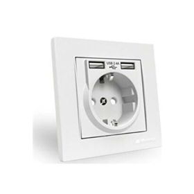 Mutlusan 2 USB Portlu Sıva Altı Topraklı Priz