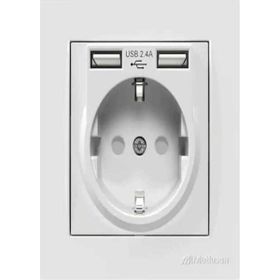 Mutlusan 2 USB Portlu Sıva Altı Topraklı Priz