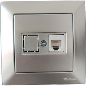 Mutlusan 2 x RJ12 Inox Rita Mekanizma Tuş Telefon Prizi