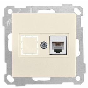 Mutlusan Candela 1RJ12 12 Adet Mek+tuş Krem Telefon Prizi