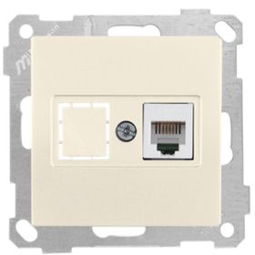 Mutlusan Candela 1RJ12 12 Adet Mek+tuş Krem Telefon Prizi