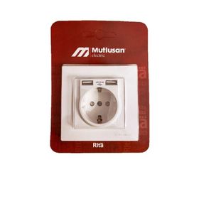 Mutlusan Çift Usb Topraklı Priz