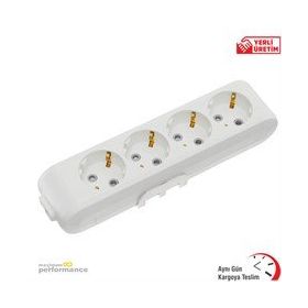 Mutlusan MUTLUSAN0040 Klemensli Ri-Tech Dörtlü Topraklı Çocuk Korumalı Priz