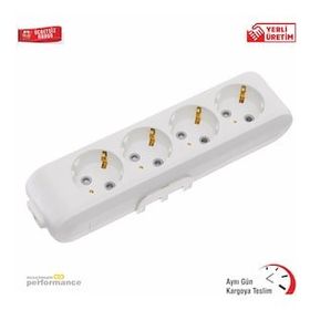Mutlusan MUTLUSAN0040 Klemensli Ri-Tech Dörtlü Topraklı Çocuk Korumalı Priz