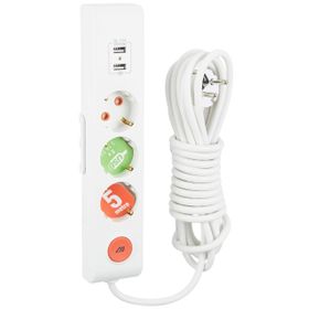 Mutlusan Ri-Tech Üçlü Usb Anahtar Topraklı Çocuk Korumalı Klemensli Grup Priz