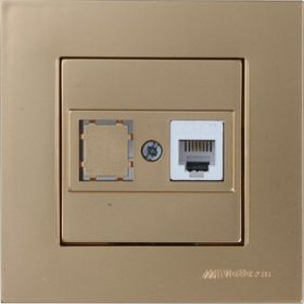 Mutlusan Rita Antik Altın Tekli Nümeris Cat 3 Çerçeveli Telefon Prizi