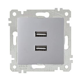 Mutlusan Rita Inox İkili Mekanizmalı Tuş USB Şarj Priz