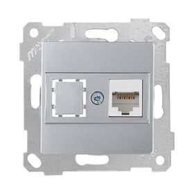 Mutlusan Rita Mekanizmalı 1xRJ45 Cat6 Inox Tuş Data Prizi