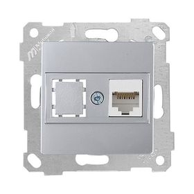 Mutlusan Rita Mekanizmalı 1xRJ45 Cat6 Inox Tuş Data Prizi