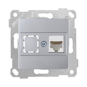 Mutlusan Rita Mekanizmalı 1xRJ45 Cat6 Inox Tuş Data Prizi