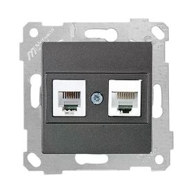 Mutlusan Rita Rj12 CAT5E Füme 5'li Paket Mekanizmalı Tuş Telefon Data Priz
