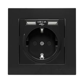 Mutlusan Rita Siyah 2'li Usb Topraklı Priz
