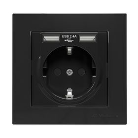 Mutlusan Rita Siyah 2'li Usb Topraklı Priz