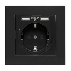 Mutlusan Rita Siyah 2'li Usb Topraklı Priz