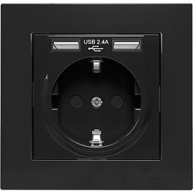 Mutlusan Rita Siyah 2'li Usb Topraklı Priz