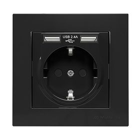 Mutlusan Rita Siyah 2'li Usb Topraklı Priz